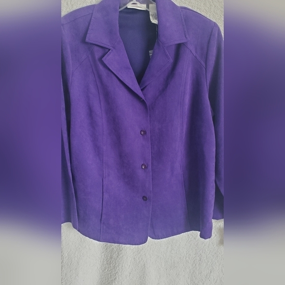 Draper and Damon  Velvet Purple Career Office Formal size M women’s Blazer - Picture 2 of 10